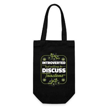 Introverted But Willing To Discuss Tractors Bauer - Gift Bag for Bottles - black - Front