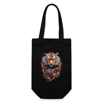 Tigerkopf-Stil Tribal-Tattoo - Geschenkbeutel für Flaschen - Schwarz - Vorne