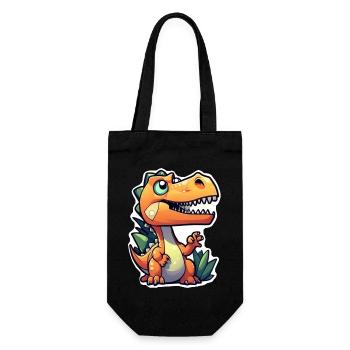 dinosaure dessin animé - Sac à bouteille - noir - Devant