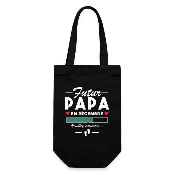 Homme Annonce Grossesse Futur Papa En décembre - Sac à bouteille - noir - Devant