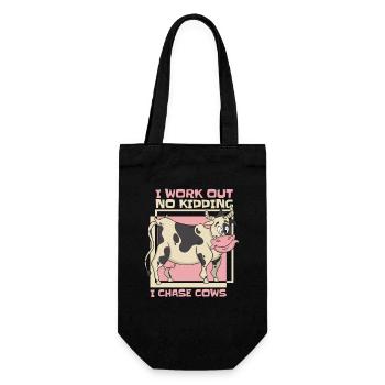 Je m’entraîne sans blague, je chasse les vaches, agriculteur biologique, agriculteur - Sac à bouteille - noir - Devant