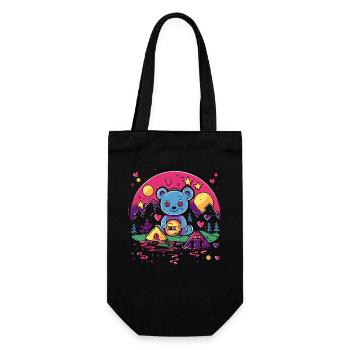A cuddly bear in the wonderland of love - Gift Bag for Bottles - black - Front