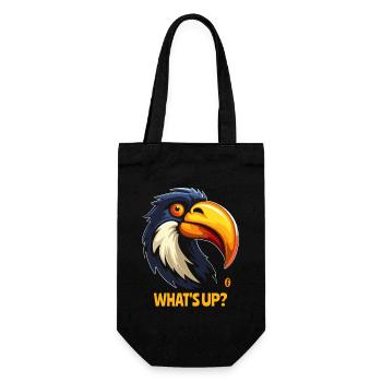 Was geht ab! Tukan Dschungel Vogel - Geschenkbeutel für Flaschen - Schwarz - Vorne