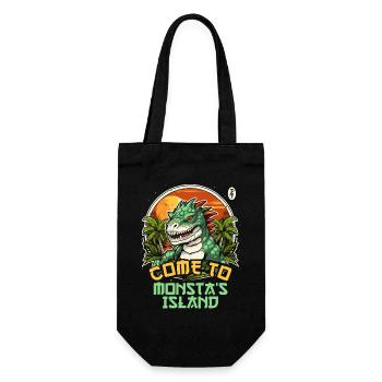 Komm zu Iguana Rex Monsta Island Monster - Geschenkbeutel für Flaschen - Schwarz - Vorne