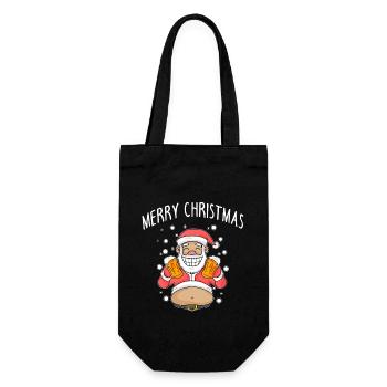 Weihnachtsmann Weihnachten Bier - Geschenkbeutel für Flaschen - Schwarz - Vorne