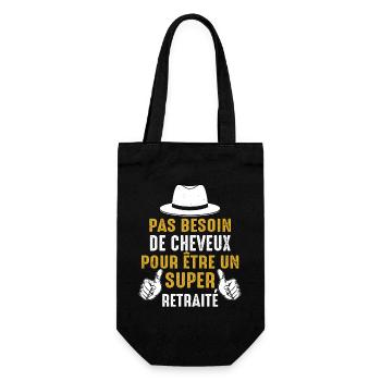 Retraité Chauve Cadeau Humour Citation Drôle 2024 - Sac à bouteille - noir - Devant