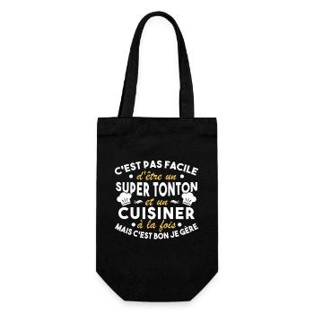 Super Tonton et un Cuisinier Cadeau Humour - Sac à bouteille - noir - Devant