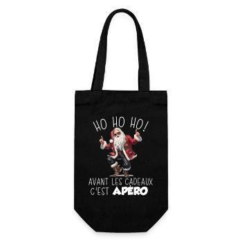 Humour Apéro Pull Moche De Noel Homme Femme - Sac à bouteille - noir - Devant