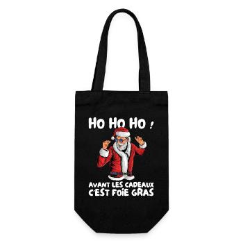 Pull Moche De Noël Père Noel Cadeaux Fois Gras - Sac à bouteille - noir - Devant