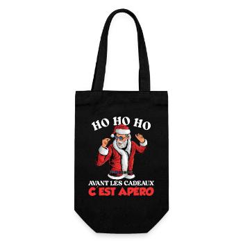 PULL MOCHE DE NOEL CADEAUX APÉRO PÈRE NOEL FAMILLE - Sac à bouteille - noir - Devant