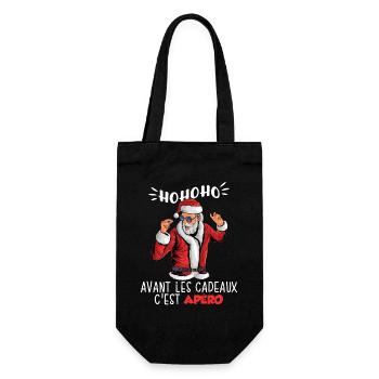 Pull Moche De Noël Humour Père Noel Apéro Famille - Sac à bouteille - noir - Devant