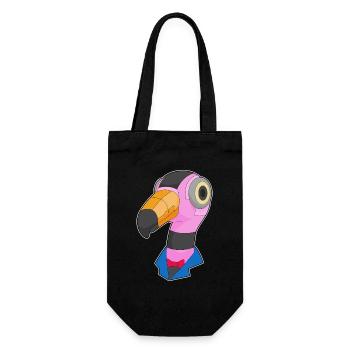 Robot flamant rose - Sac à bouteille - noir - Devant