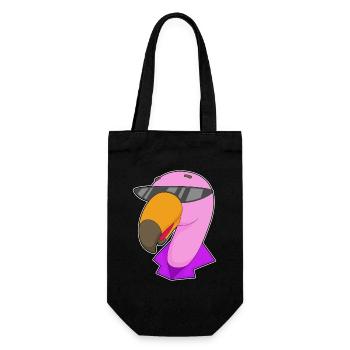 Flamingo Sonnenbrille - Geschenkbeutel für Flaschen - Schwarz - Vorne