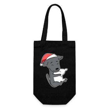 Italian Greyhound Dog Animal Christmas - Gift Bag for Bottles - black - Front