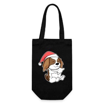 Cavalier King Charles Spaniel Hund Tier - Geschenkbeutel für Flaschen - Schwarz - Vorne