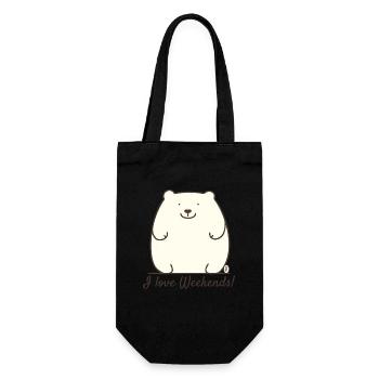 I Love Weekend: Cute Polar Bear - Gift Bag for Bottles - black - Front