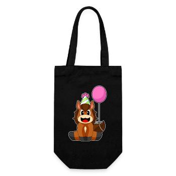 Horse Birthday Balloon - Gift Bag for Bottles - black - Front