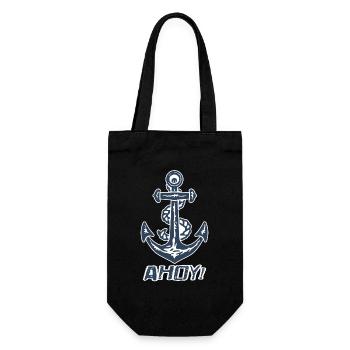 Ahoy Anker - Geschenkbeutel für Flaschen - Schwarz - Vorne