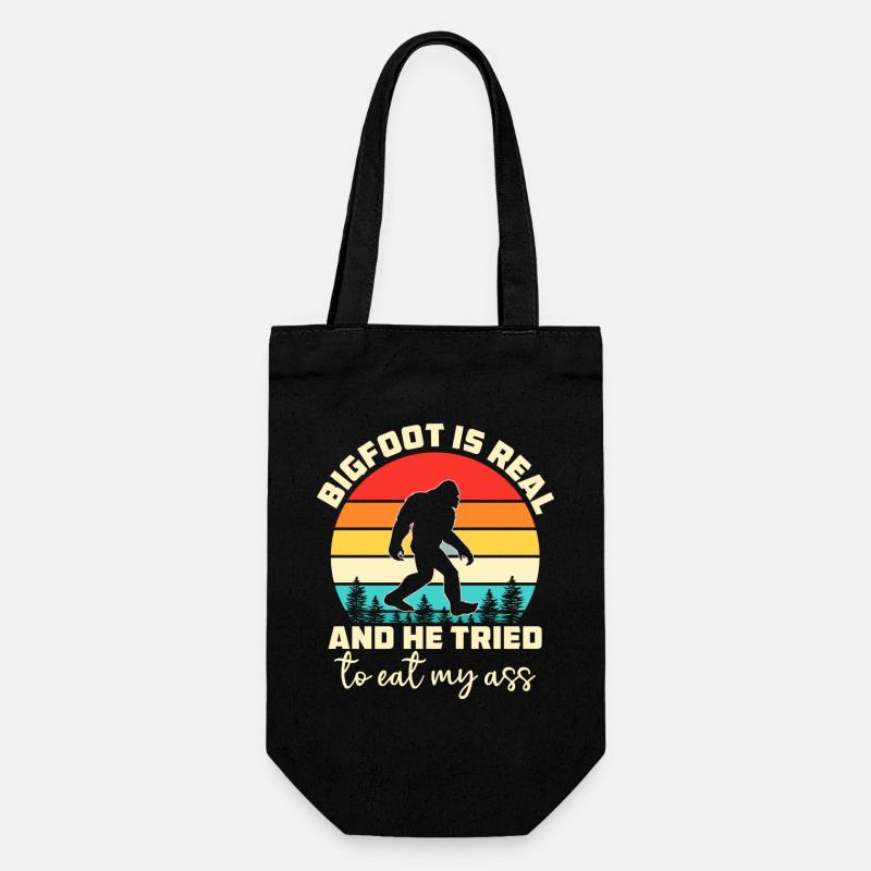 Bigfoot est réel et il a essayé de manger mon - Sac à bouteille - noir