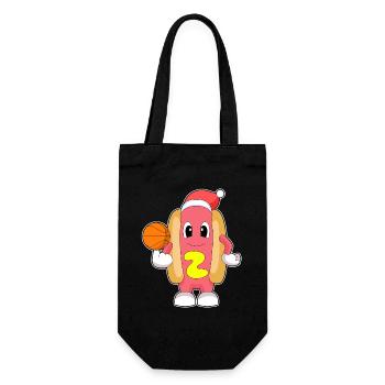 Hotdog Christmas Basketball - Gift Bag for Bottles - black - Front