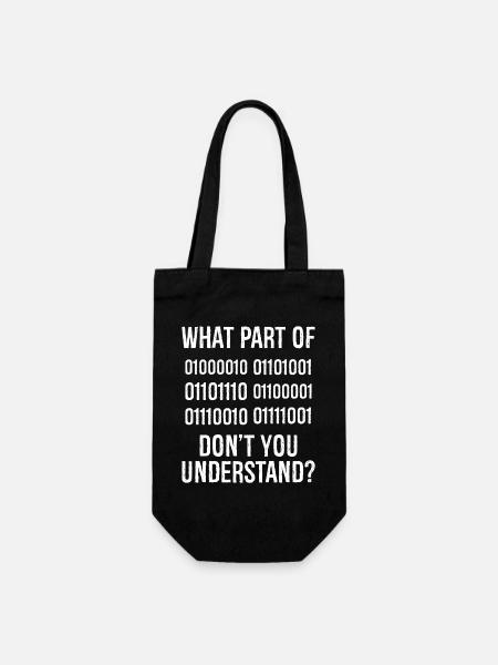 What Part of Binary Code Don't You Understand - Sac à bouteille - noir