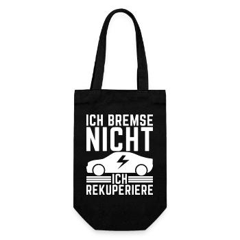 Ich Bremse nicht ich rekuperiere E-Auto Elektro - Geschenkbeutel für Flaschen - Schwarz - Vorne