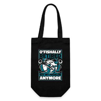 O'fishally Retired Not My Problem Anymore Angler - Geschenkbeutel für Flaschen - Schwarz - Vorne