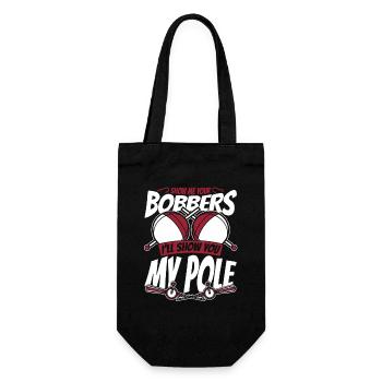 Show Me Your Bobbers Hochseeangler Fliegenfischer - Geschenkbeutel für Flaschen - Schwarz - Vorne
