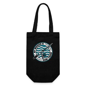 My Mission Is Goin Fishin Spin Fisherman - Gift Bag for Bottles - black - Front