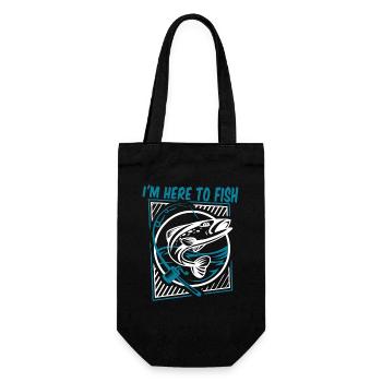 I'm Here To Fish Spinnfischer Hochseeangler Angler - Geschenkbeutel für Flaschen - Schwarz - Vorne