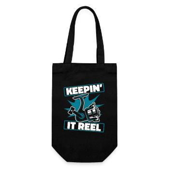 Keepin It Reel Spinnfischer Hochseeangler Angler - Geschenkbeutel für Flaschen - Schwarz - Vorne