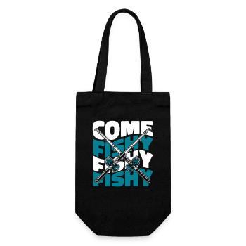 Come Fishy Fishy Fishy Fliegenfischer - Geschenkbeutel für Flaschen - Schwarz - Vorne