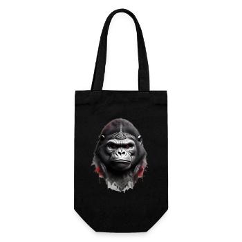 Gorilla Head Powerful Gorilla Tribal Tattoo - Gift Bag for Bottles - black - Front
