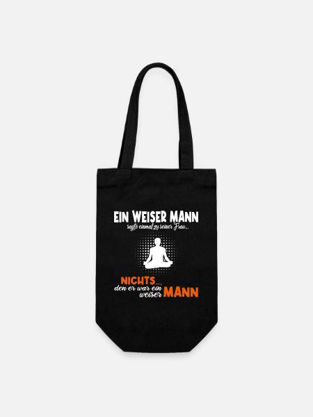 Lustiger Spruch für Ehepaare - Geschenkbeutel für Flaschen - Schwarz
