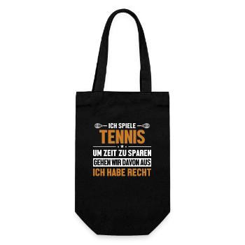 Tennis hat immer Recht Tennisspieler - Geschenkbeutel für Flaschen - Schwarz - Vorne