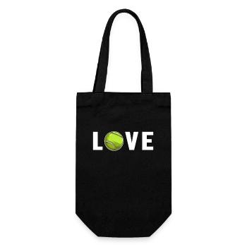 Tennis Love Tennisschläger Tennistrainer - Geschenkbeutel für Flaschen - Schwarz - Vorne