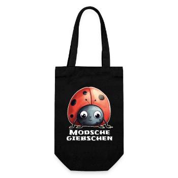Modschegiebchen Marienkäfer Sächsisch Geschenk - Geschenkbeutel für Flaschen - Schwarz - Vorne
