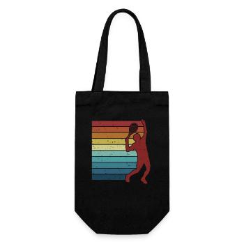 Retro Tennis Coach Tennis Player Tennis Racket - Gift Bag for Bottles - black - Front