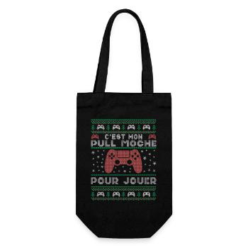 Pull Moche Noël GamerJeux Vidéo Gaming Ado Joueur - Sac à bouteille - noir - Devant