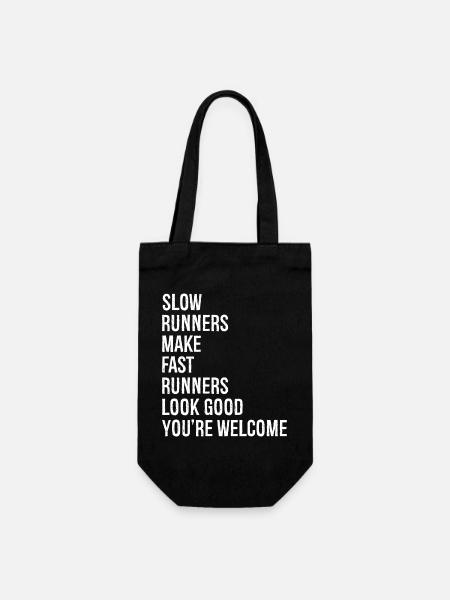 slow runners make runners look good funny shirt - Sac à bouteille - noir
