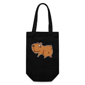 Capybara Wasserschwein - Geschenkbeutel für Flaschen - Schwarz - Vorne