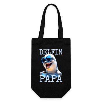 Dolphin Dad Daddy Dolphins Father's Day Dolphin Dad - Gift Bag for Bottles - black - Front
