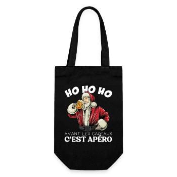 Avant Les Cadeaux C'est Apéro - Pull Moche De Noël - Sac à bouteille - noir - Devant