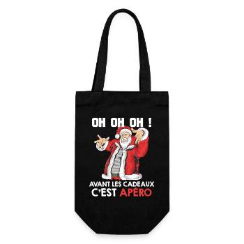 OH OH OH Cadeaux Apéro Humour Noël Famille Pull - Sac à bouteille - noir - Devant