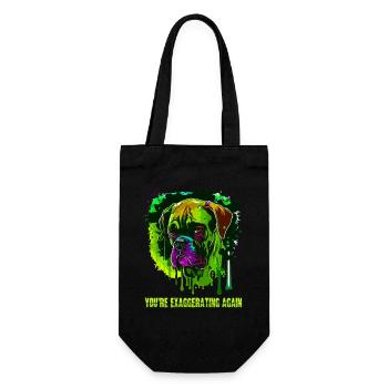You're exaggerating again, cool dog - Gift Bag for Bottles - black - Front