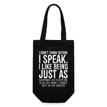I don't think before I speak funny shirt - Gift Bag for Bottles - black - Front