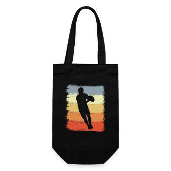 Rugbyspieler Vintage Look - Geschenkbeutel für Flaschen - Schwarz - Vorne