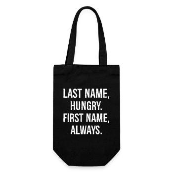 Last name hungry first name always funny shirt - Sac à bouteille - noir - Devant
