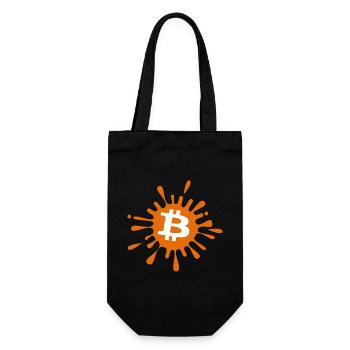 Bitcoin Crypto Cryptocurrency Splash - Gift Bag for Bottles - black - Front