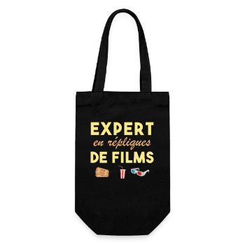 Expert en répliques de films cadeau humour cinéma - Sac à bouteille - noir - Devant